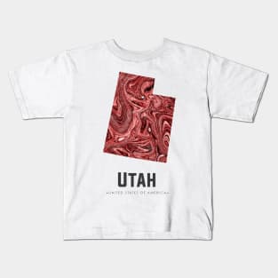 Utah state map abstract brown Kids T-Shirt